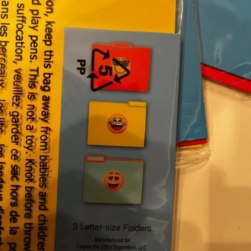 Emoji 7-Pocket Expandable File and 3 Packs of Emoji File Folders‎ (All NIP)